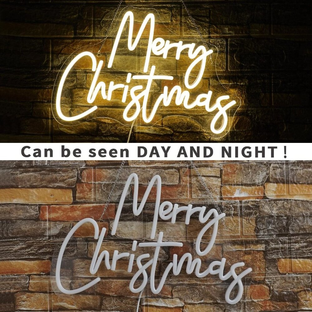 New Merry Christmas Neon Sign Dimmable Warm White LED Light for Wall Decor - Picture 6 of 6